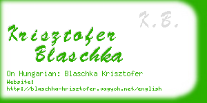 krisztofer blaschka business card
